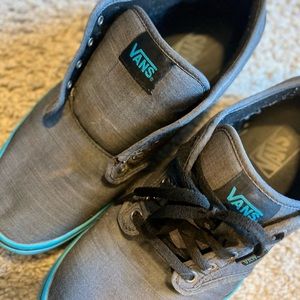 Mens gray & teal vans.